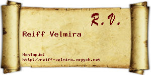 Reiff Velmira névjegykártya